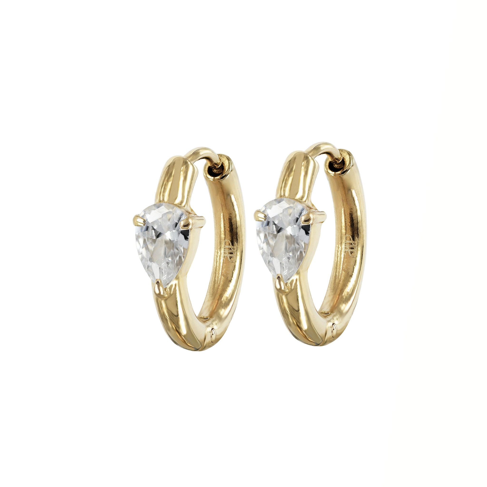 DROP Crystal Hoops gold