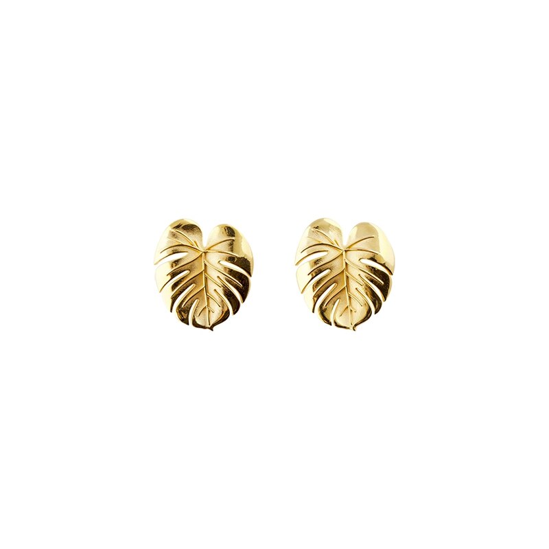 Palm Leaf Earrings Gold