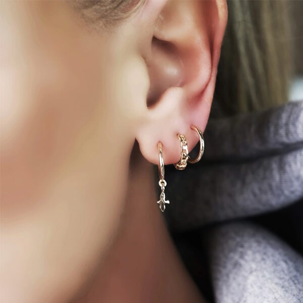Mini Dove Hoop Gold