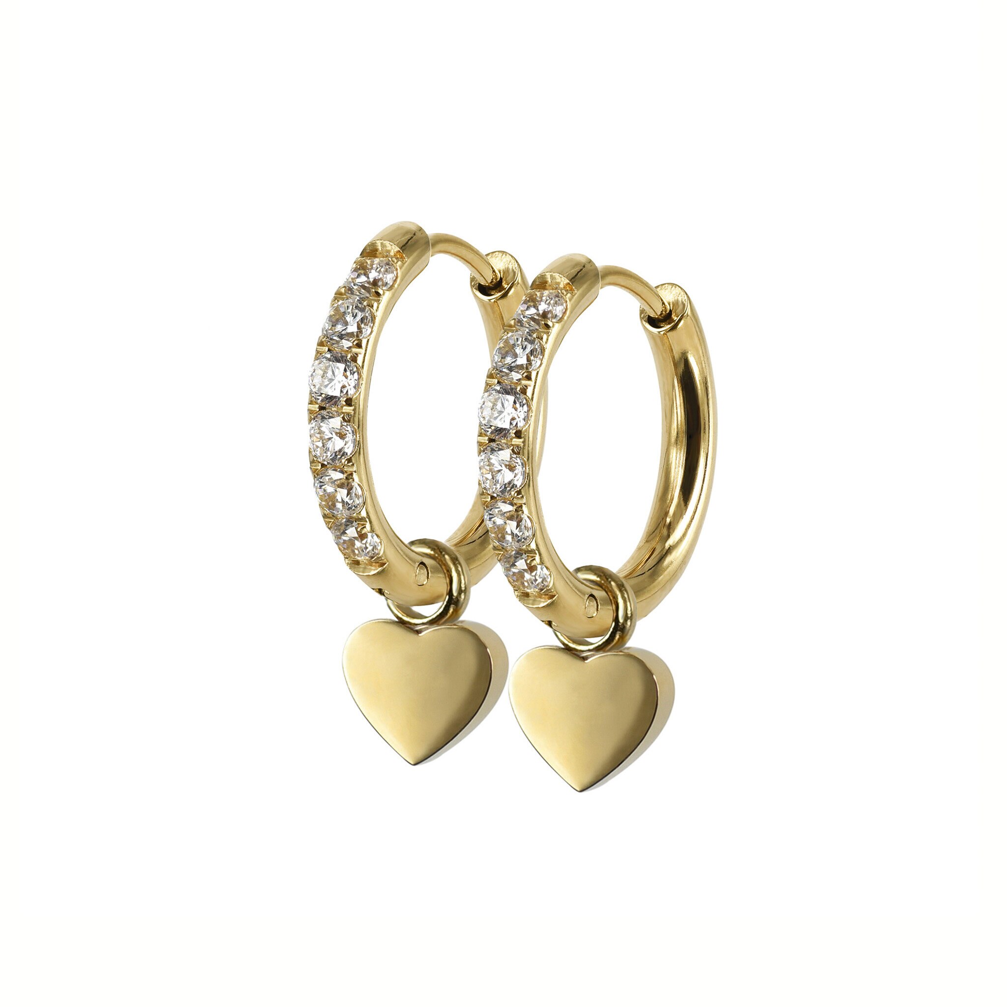 ELISE Crystal Hoops guld