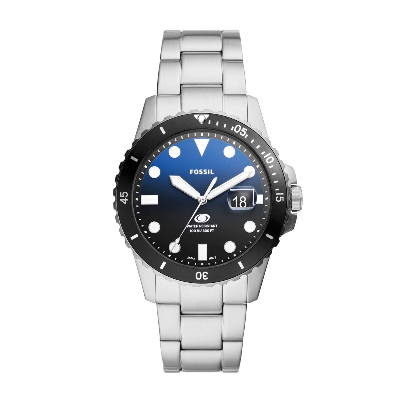 Fossil Blue Dive Three-Hand Date Stainless Steel