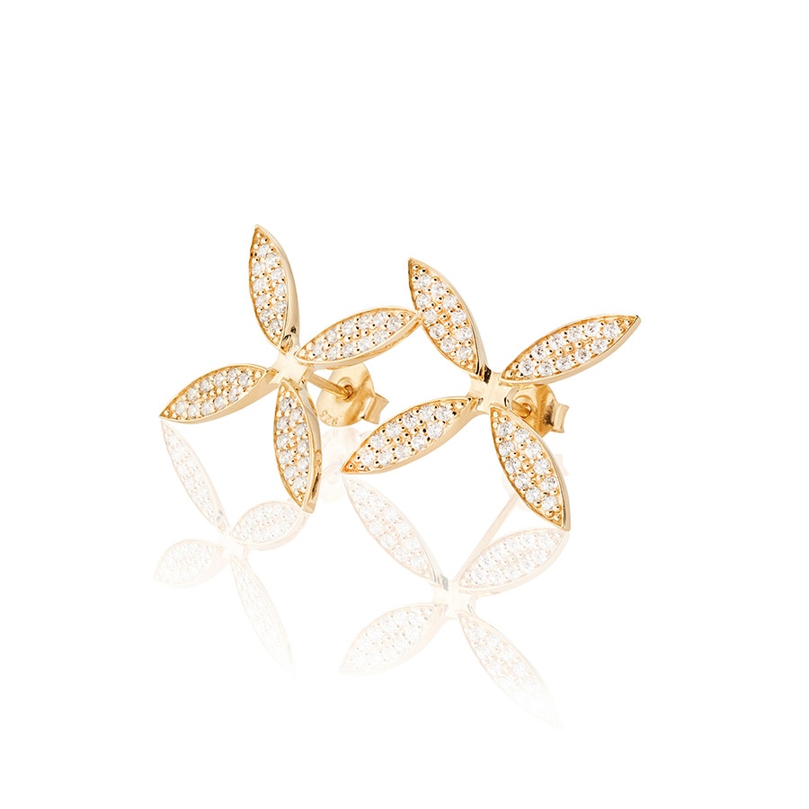 Sparkling ellipse earrings gp