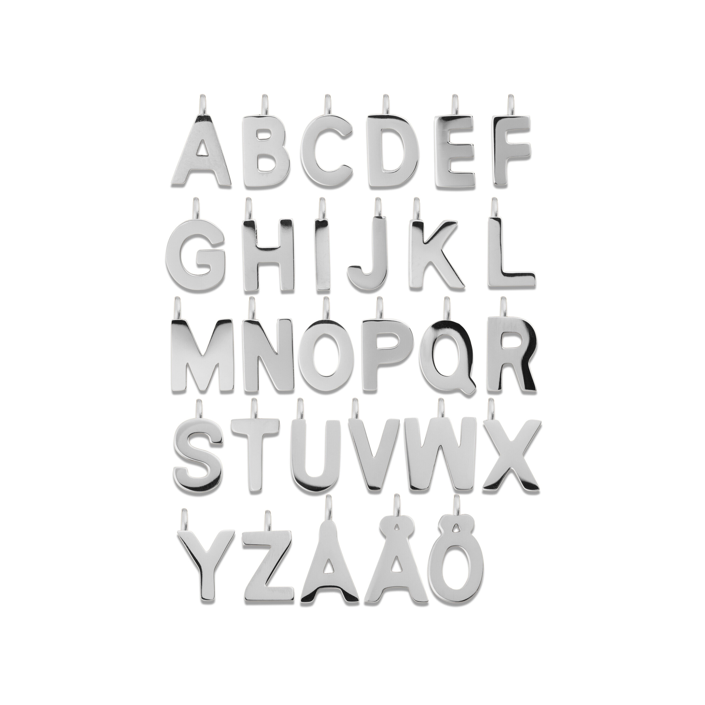 Petite Plain Letter M Steel Necklace