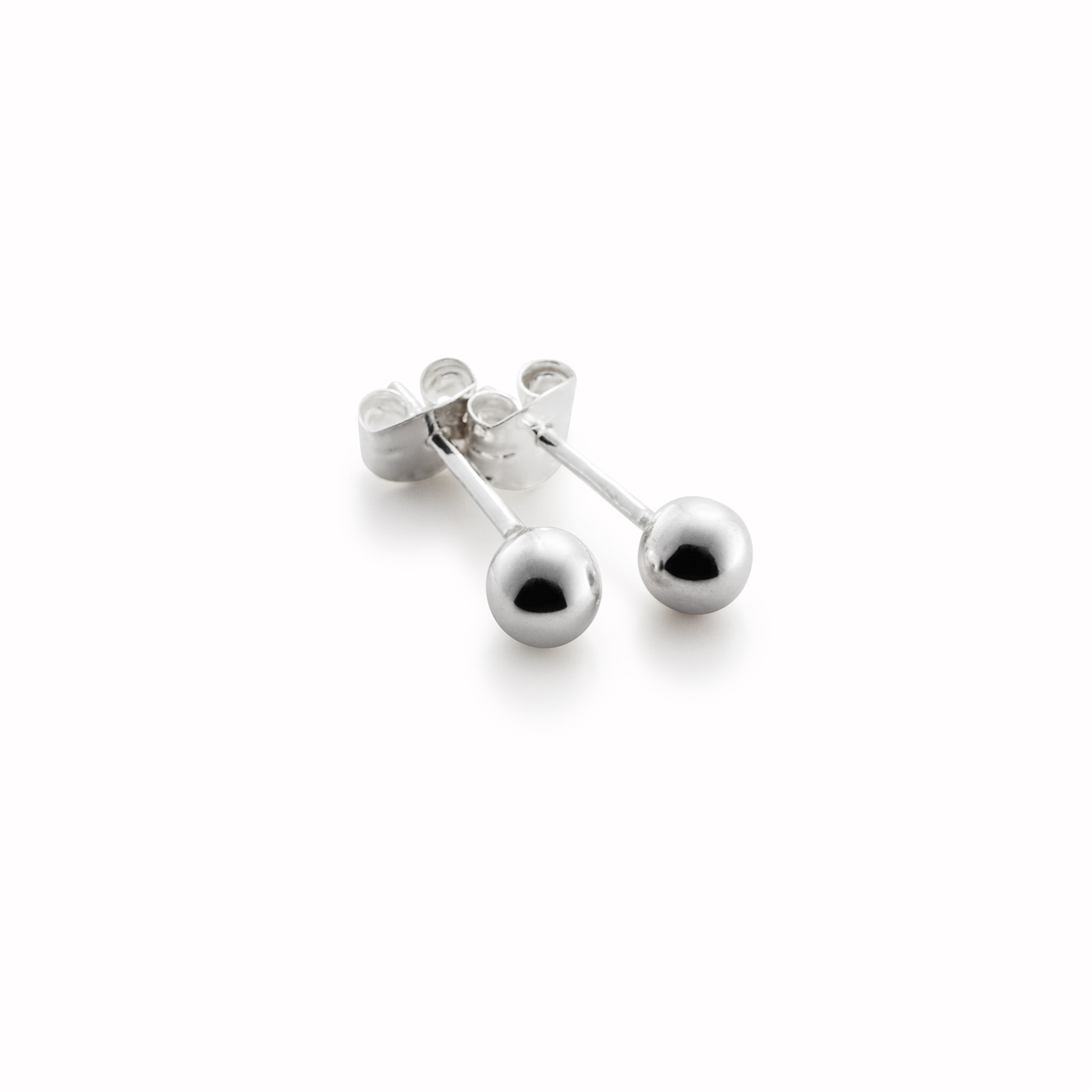 Halo earrings silver 4MM             