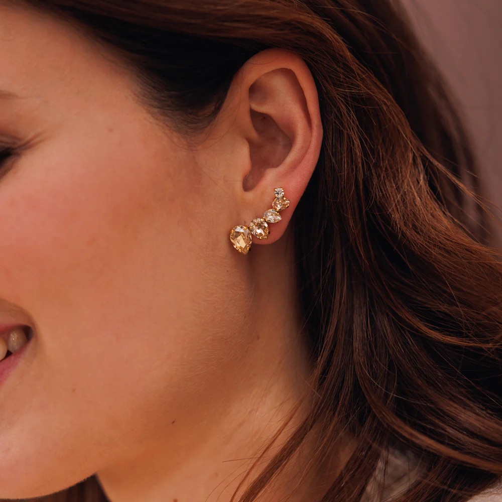 Julie Earrings Gold Golden Combo