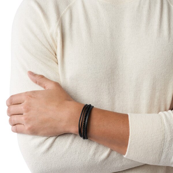 Vintage Casual Beads/leather bracelet