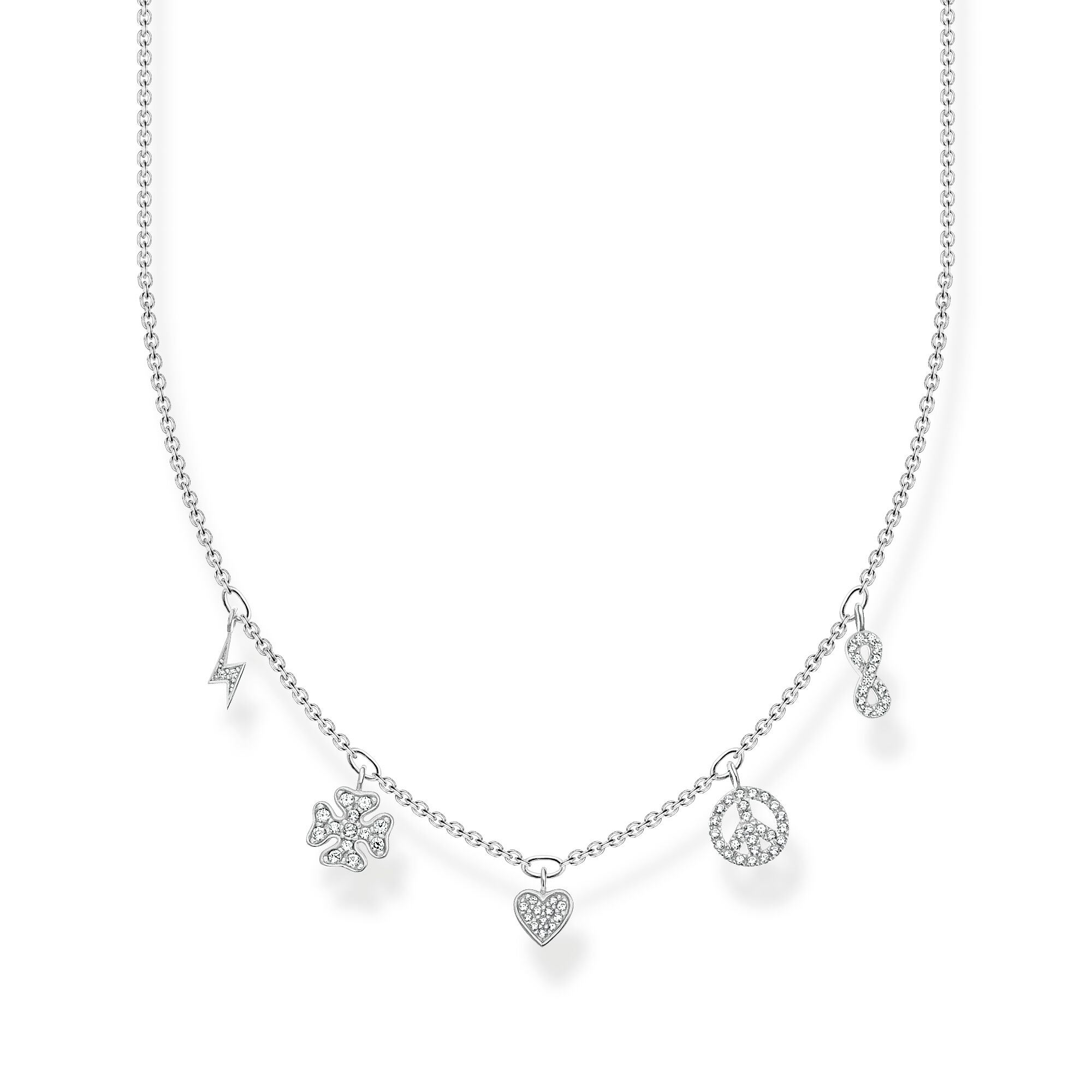 Halsband silver med symboler