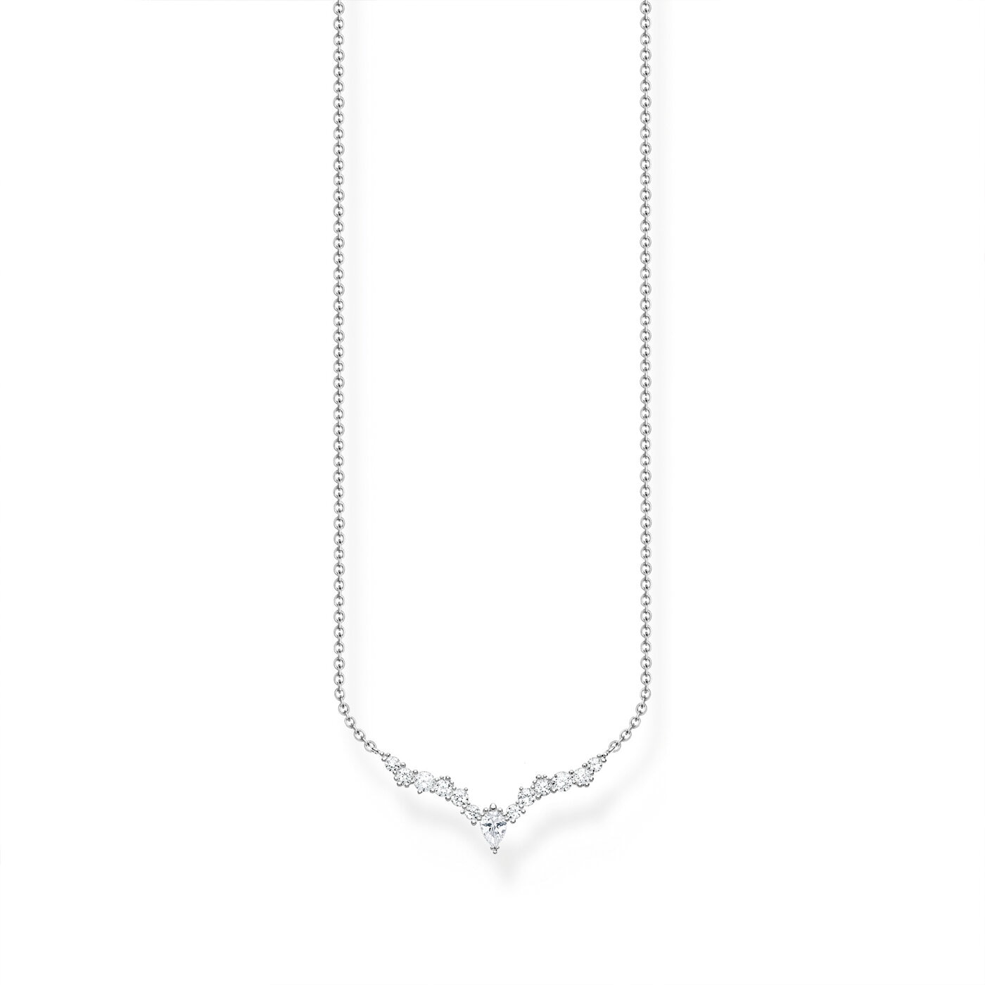 Halsband iskristaller silver