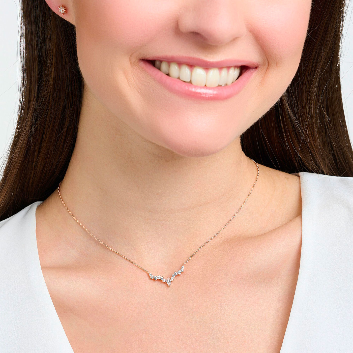 Halsband iskristaller roséguld