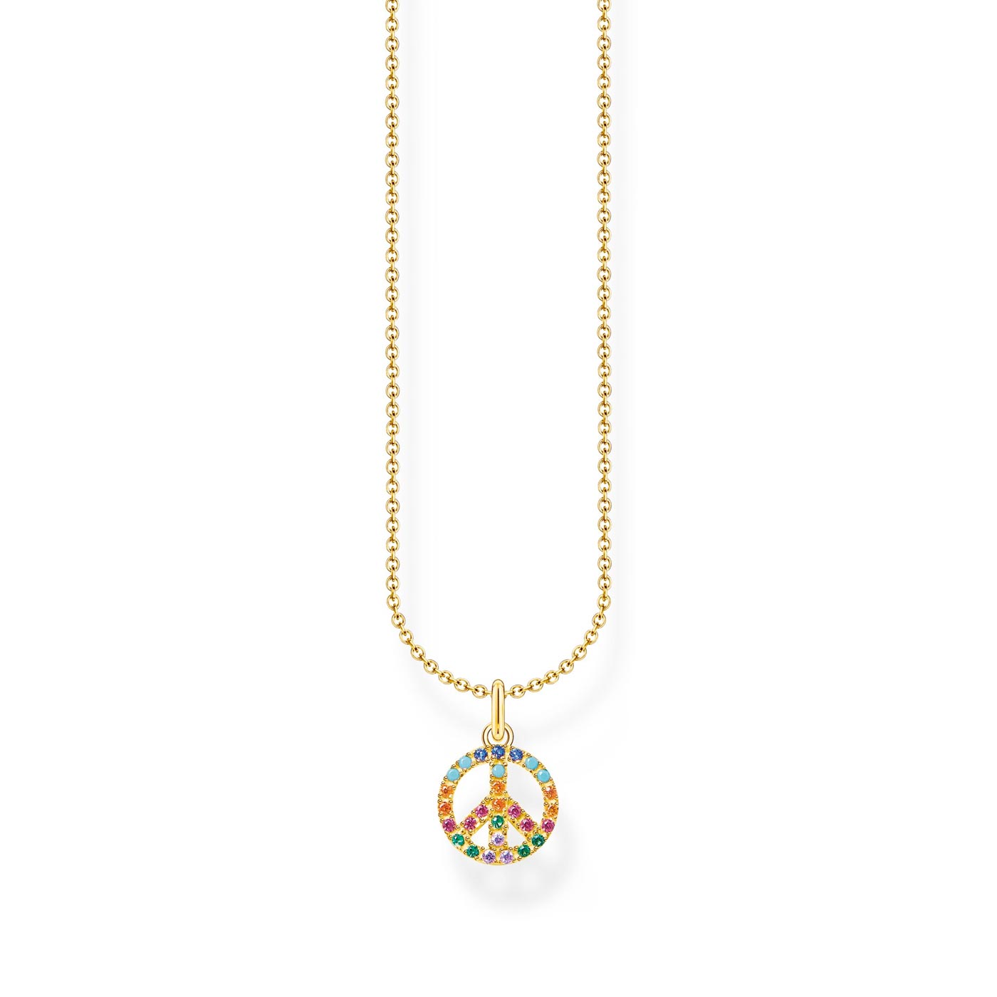 Halsband Peace med stenar i färg Guld