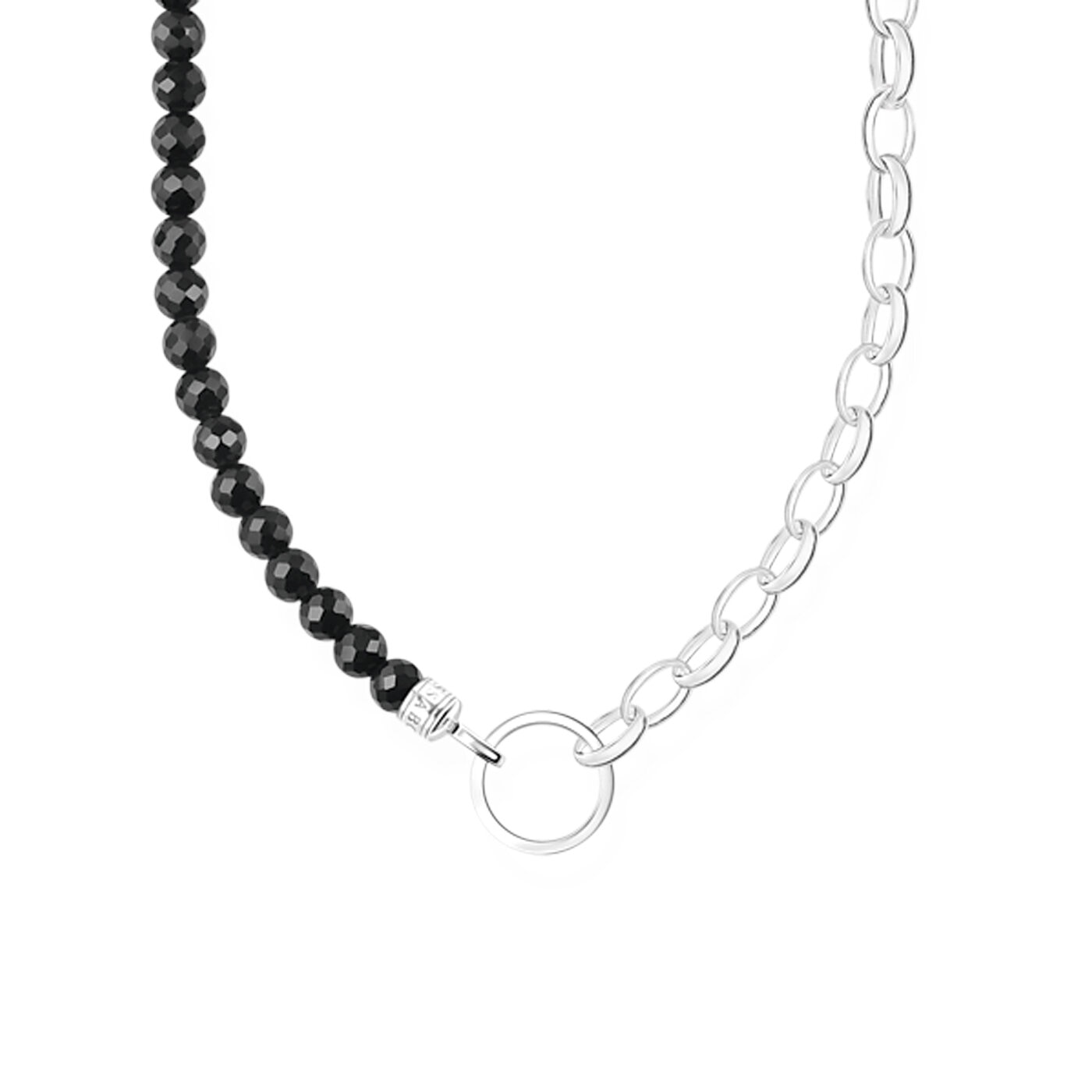 Charm-halsband med svarta onyx