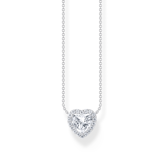 Silverhalsband med hjärtformad halohänge