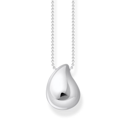 Silverhalsband med hänge i organisk droppform