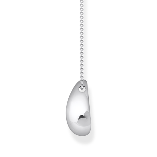 Silverhalsband med hänge i organisk droppform