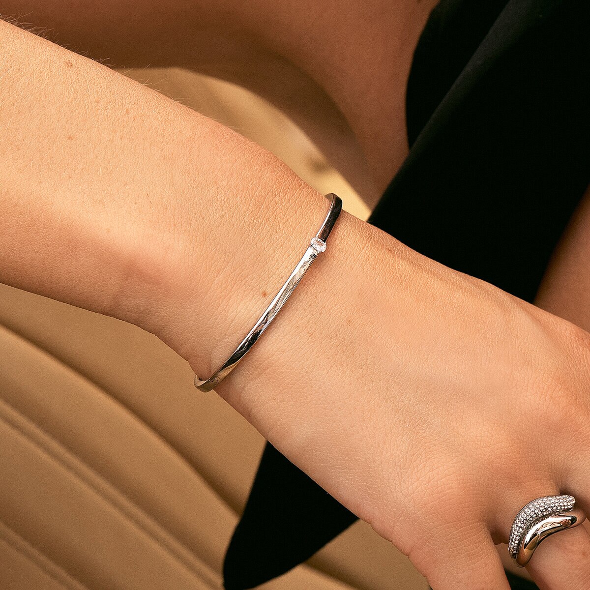 Nisrine Steel Small Bangle