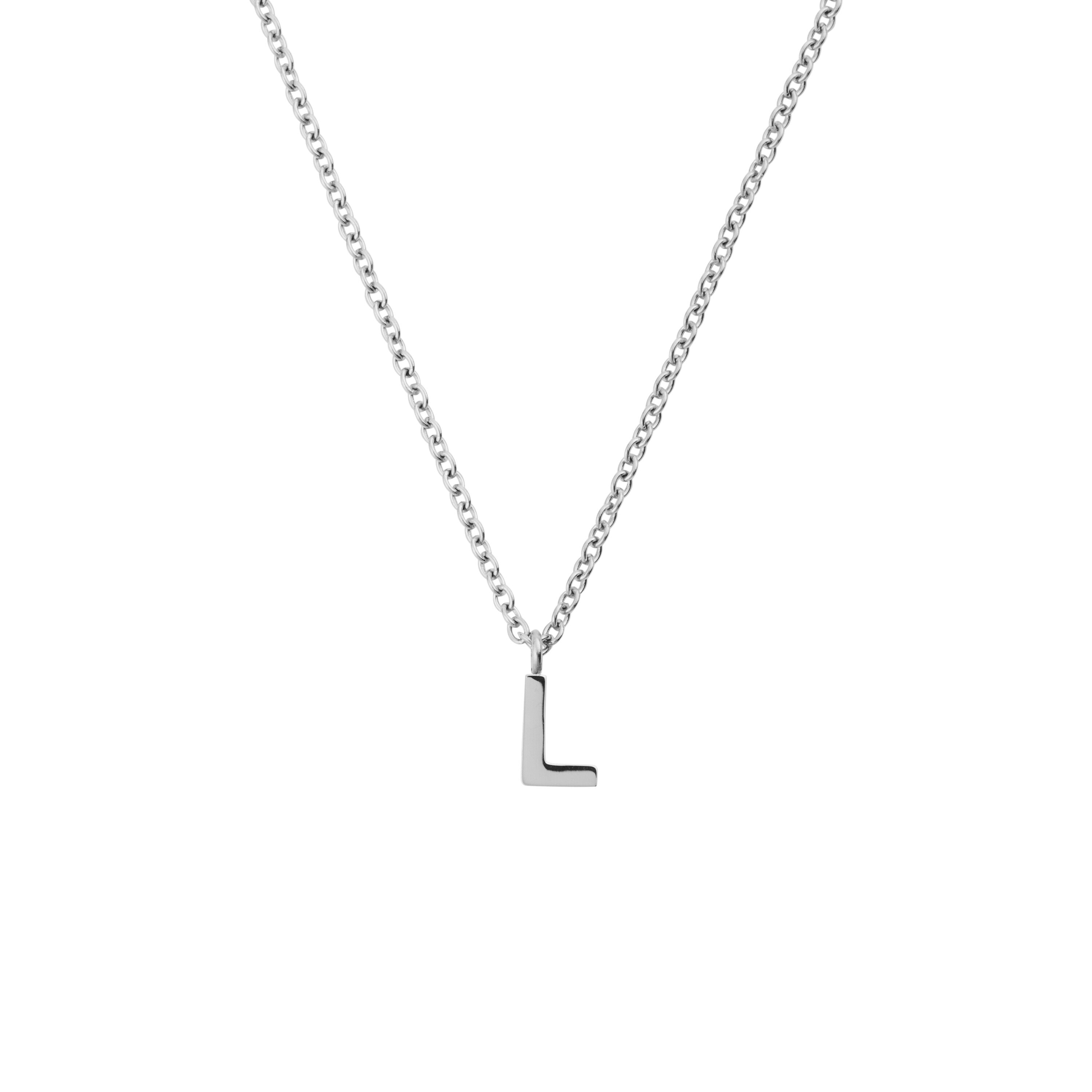 Petite Plain Letter L Steel Necklace