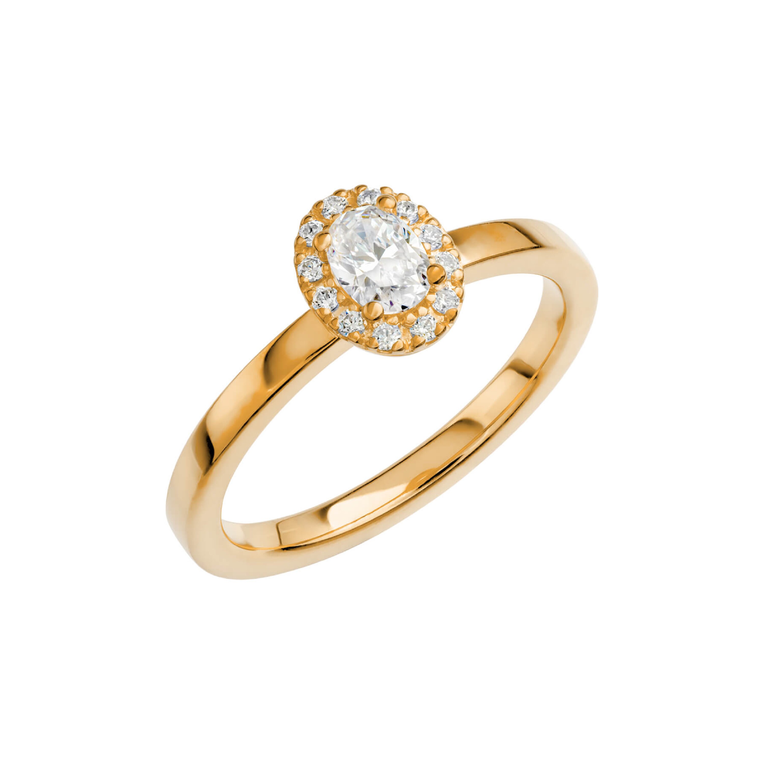 LOVE 06 - Oval haloring i rödguld