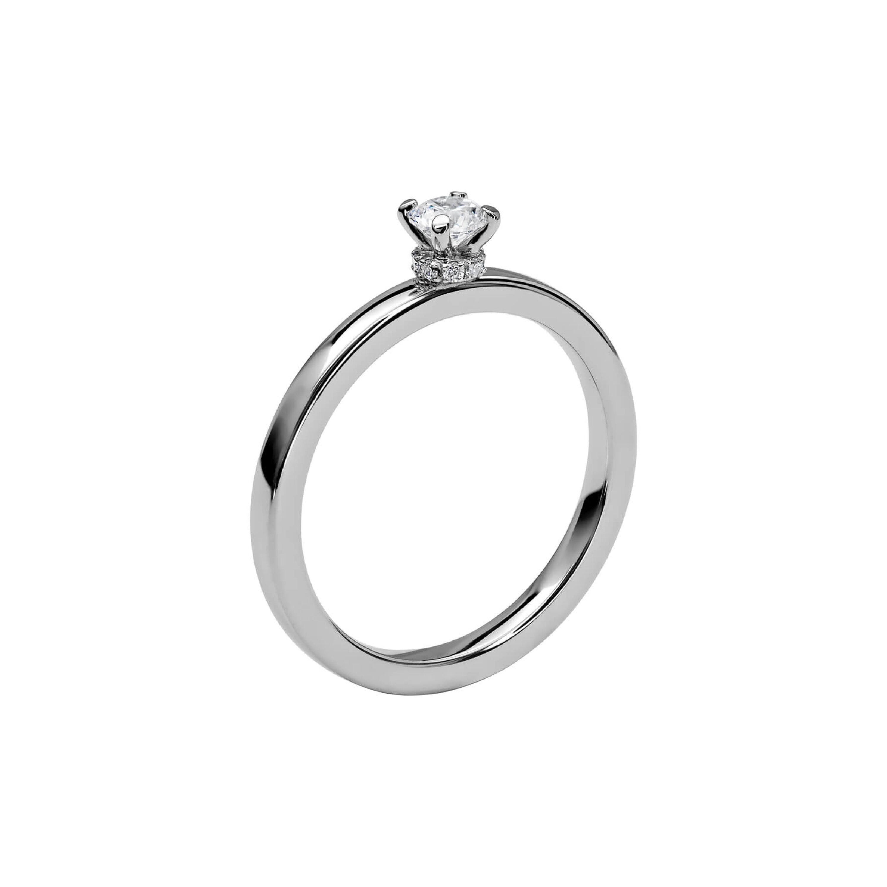LOVE 13 - Hidden halo ring i vitguld