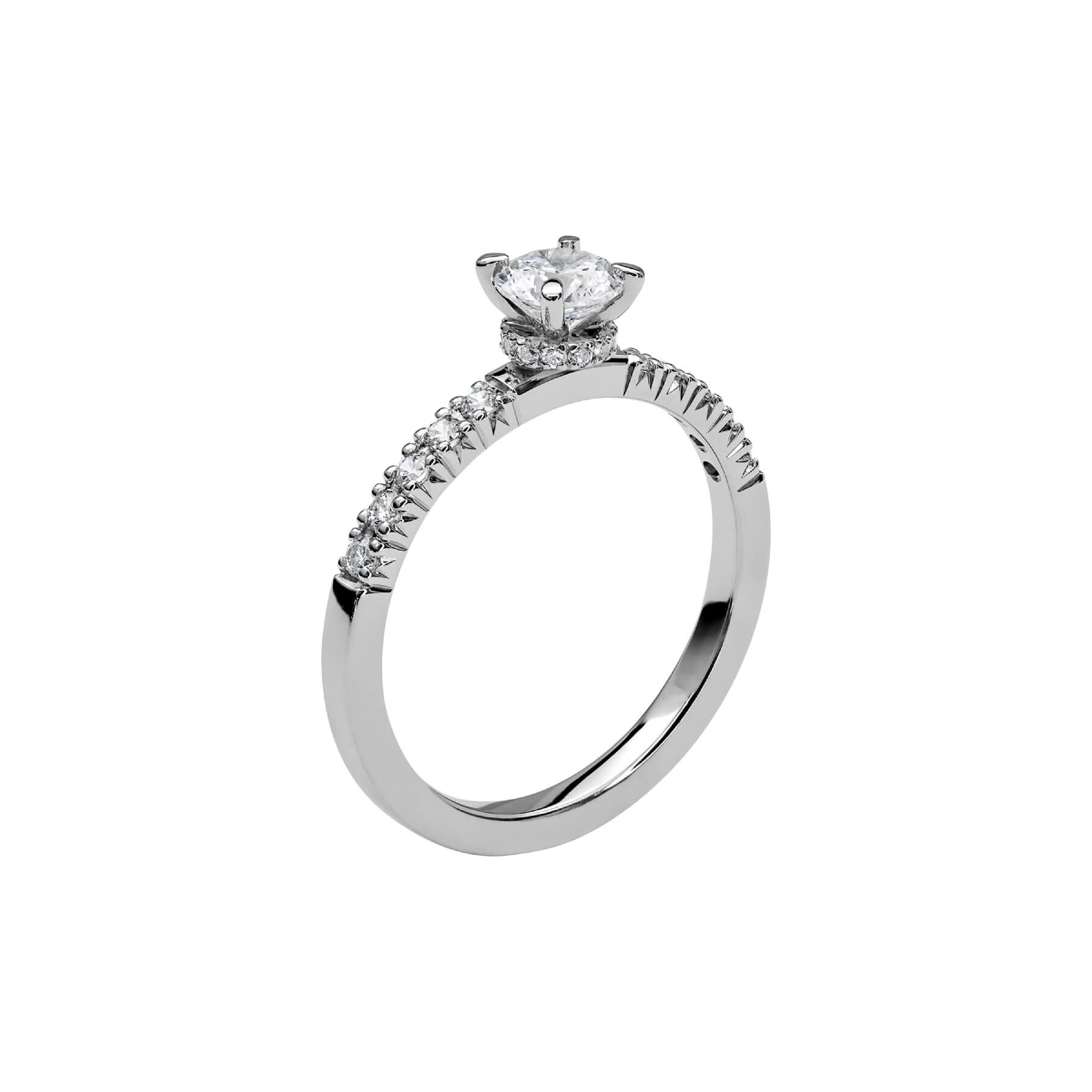 LOVE 14 - Hidden halo ring i platina