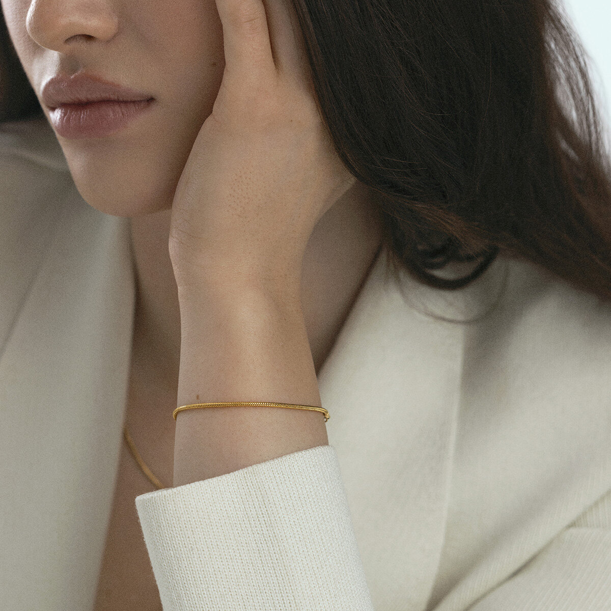 Snake chain bracelet gold medium