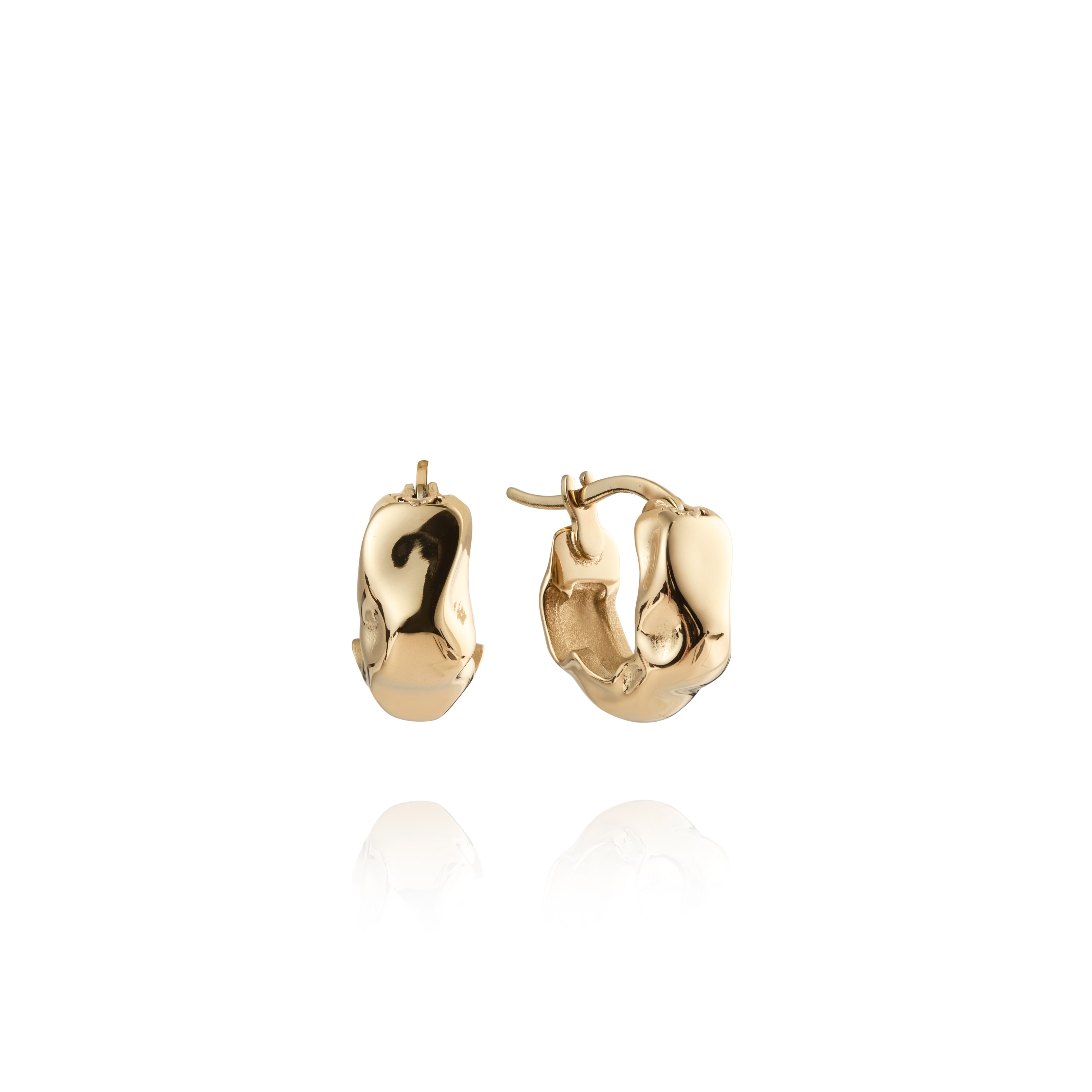 Wavy bolded mini gold hoops
