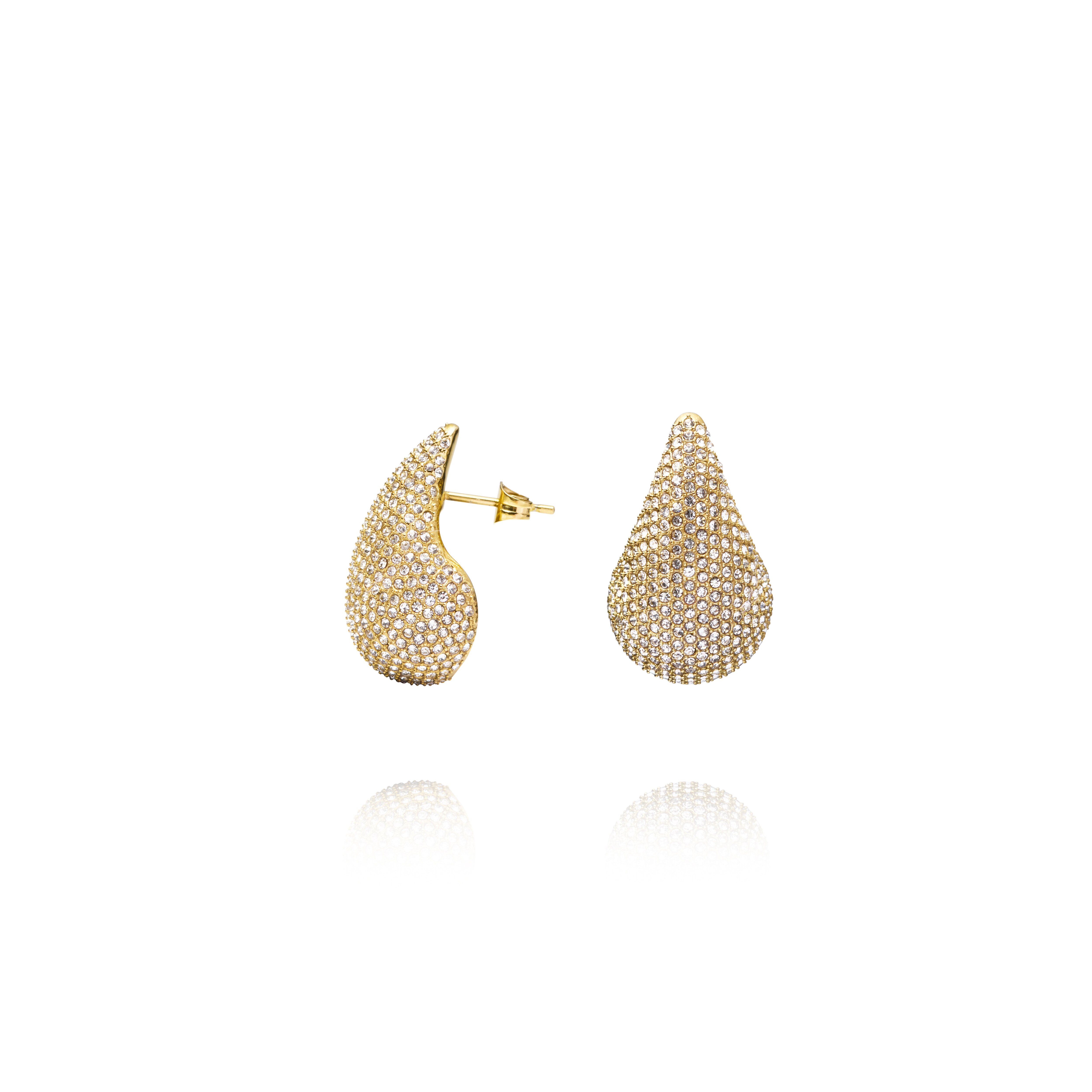 Pavé daring small gold dupe earring