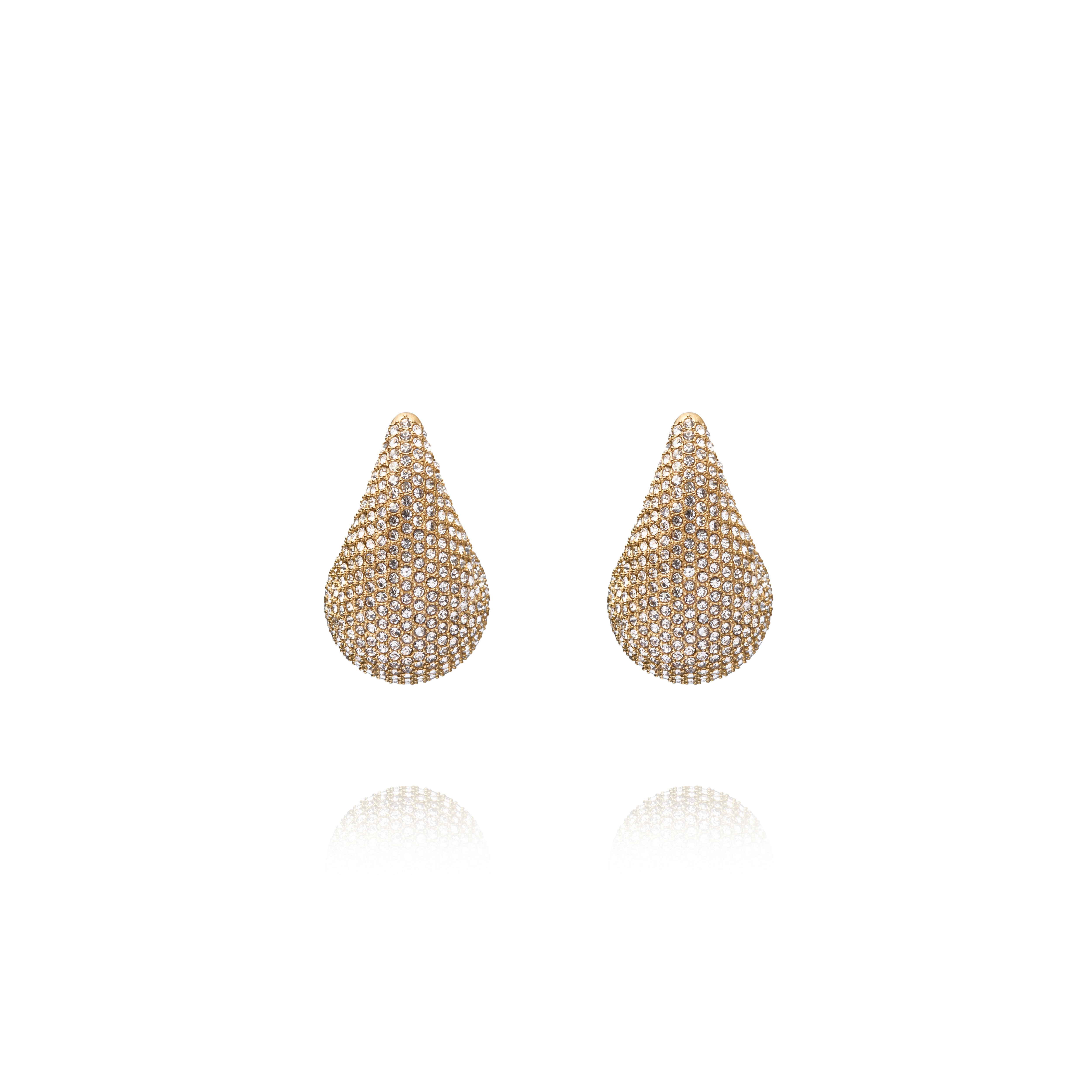 Pavé daring small gold dupe earring