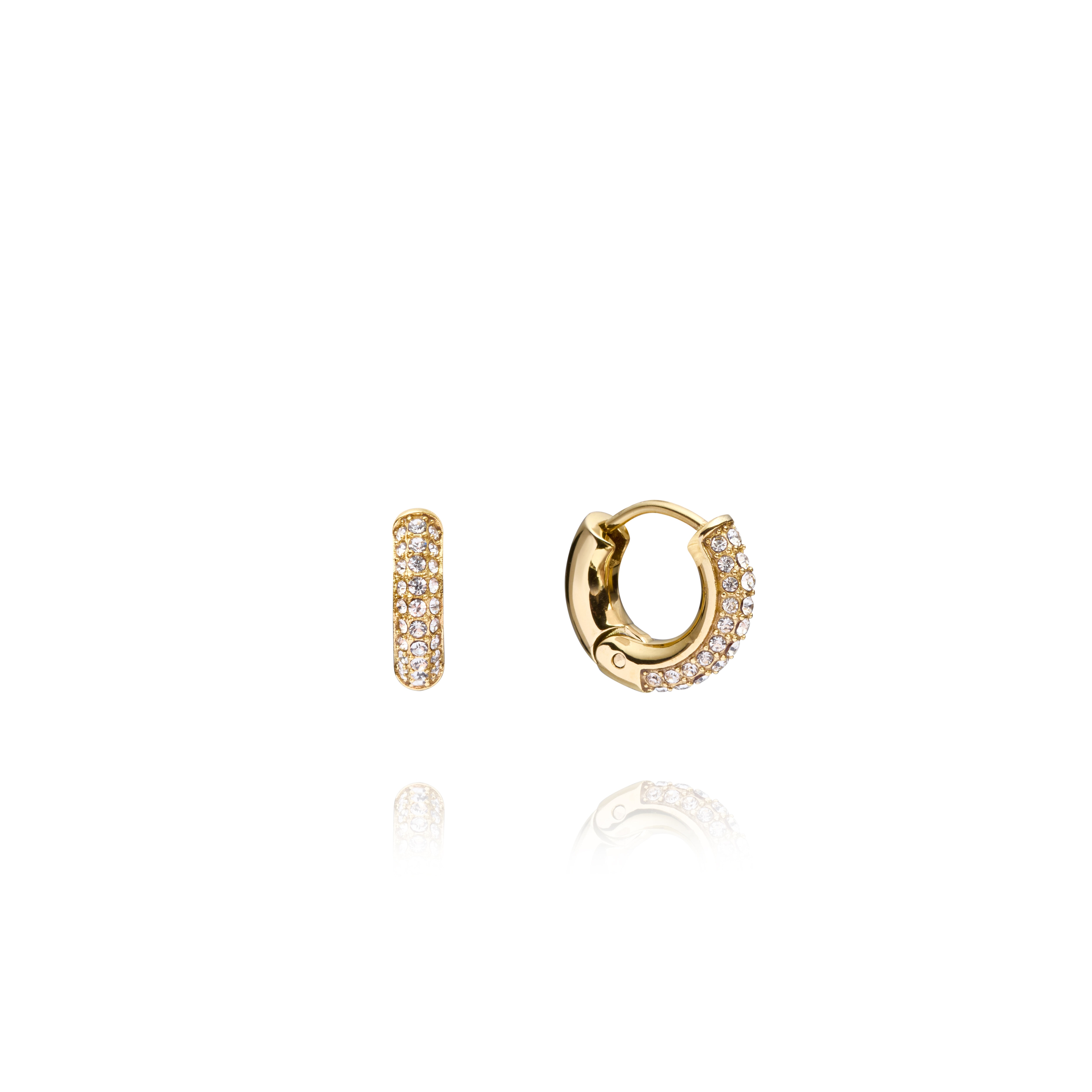 Pavé everyday small gold hoops