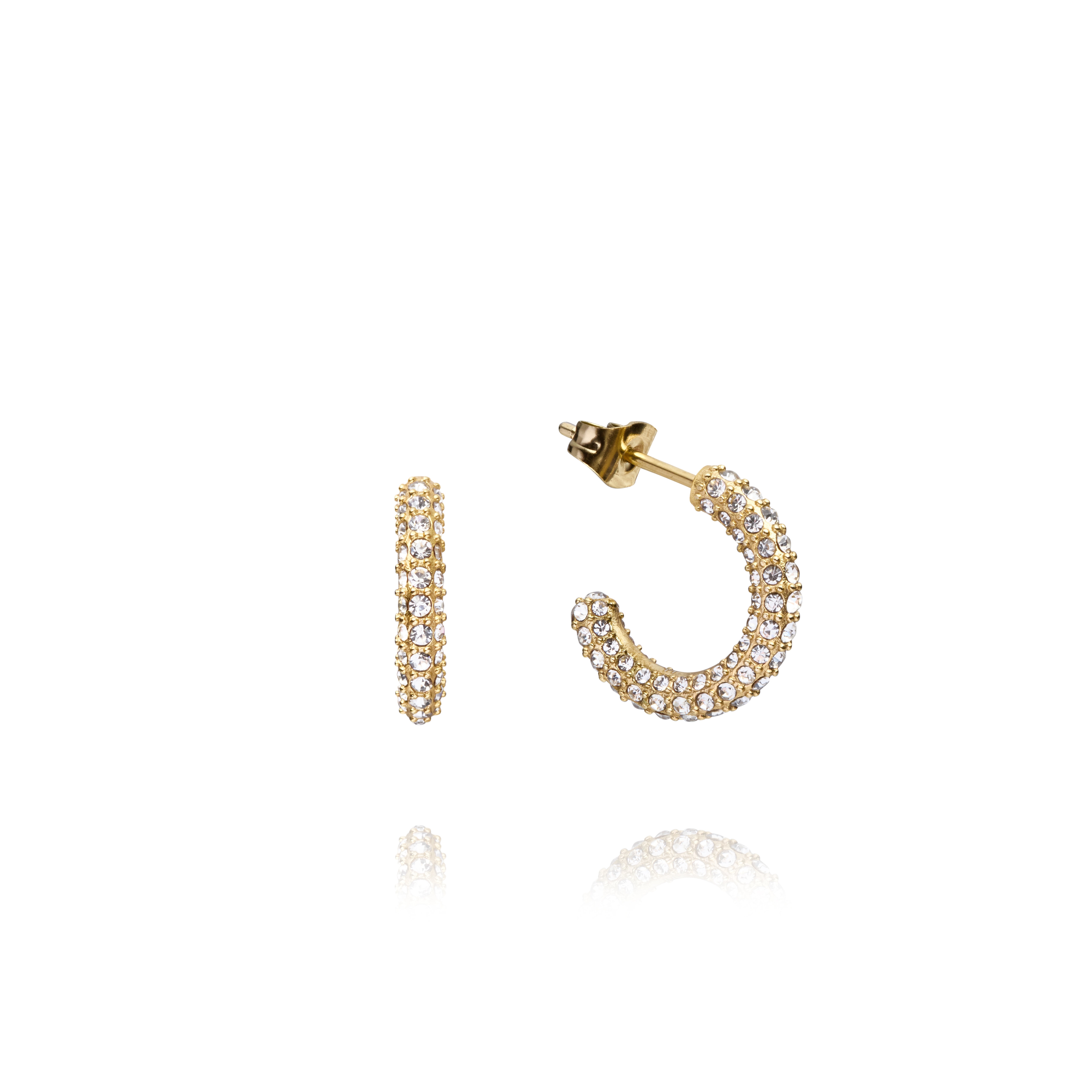Pavé eternal medium gold earrings