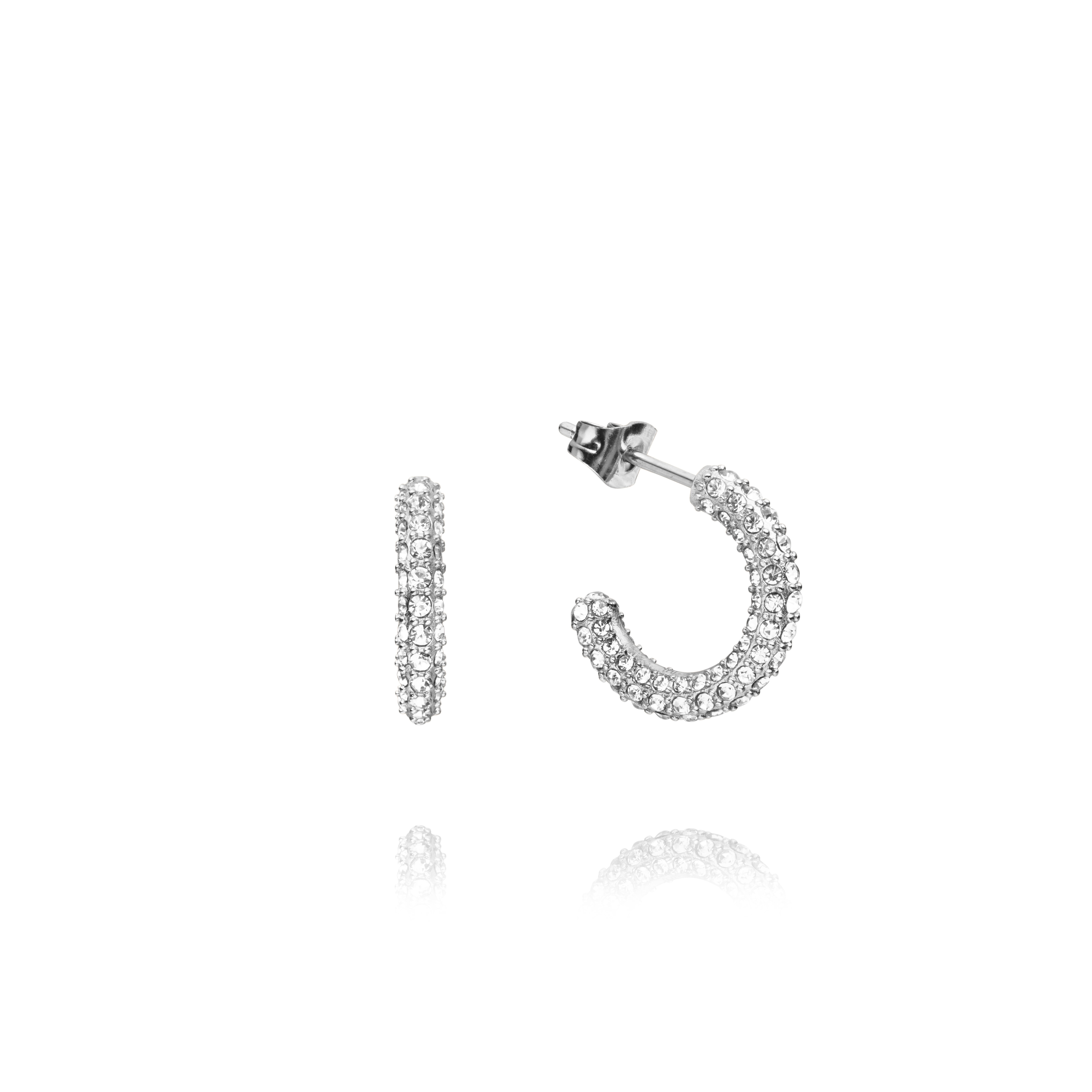 Pavé eternal medium silver earrings