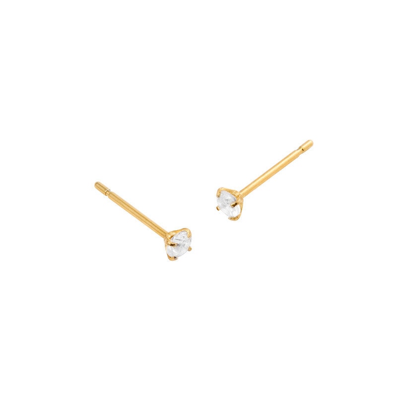 Jolie Gold Small Stud - White