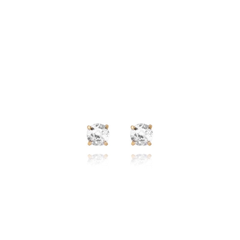 Jolie Gold Small Stud - White