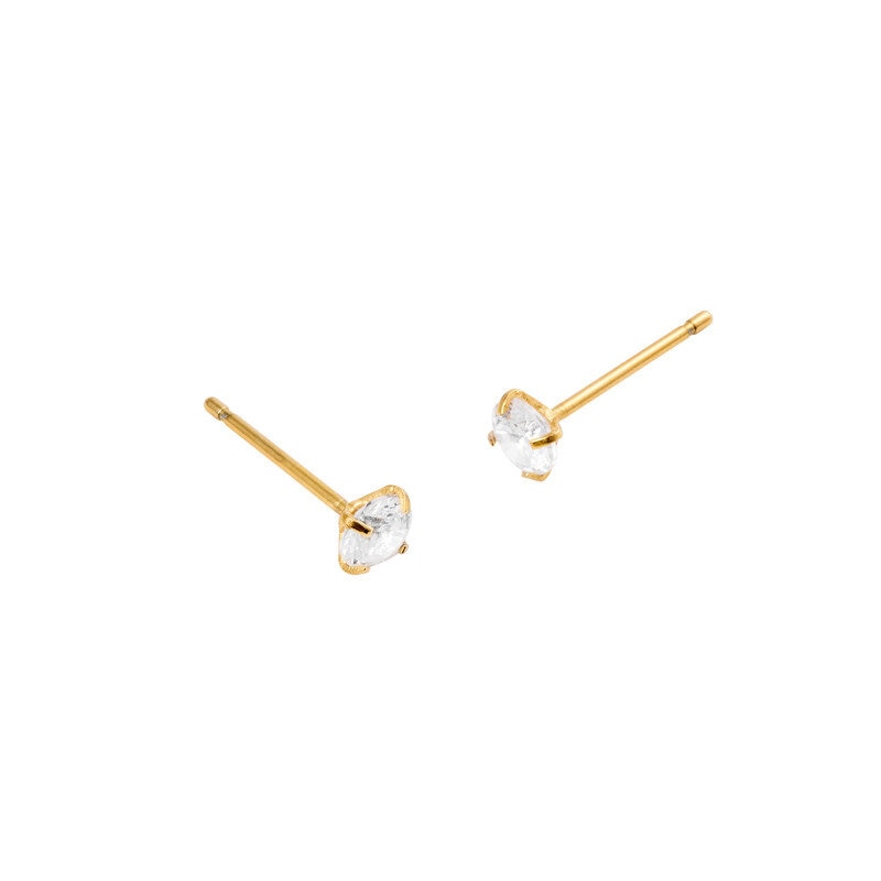 Jolie Gold Medium Stud - White