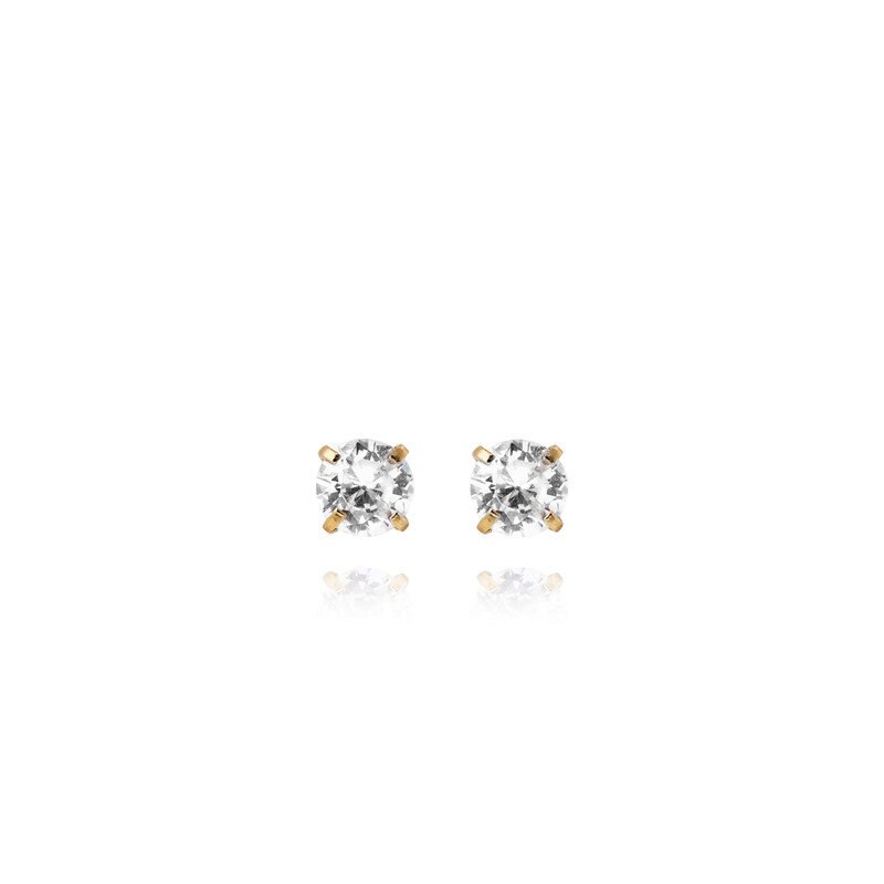 Jolie Gold Medium Stud - White