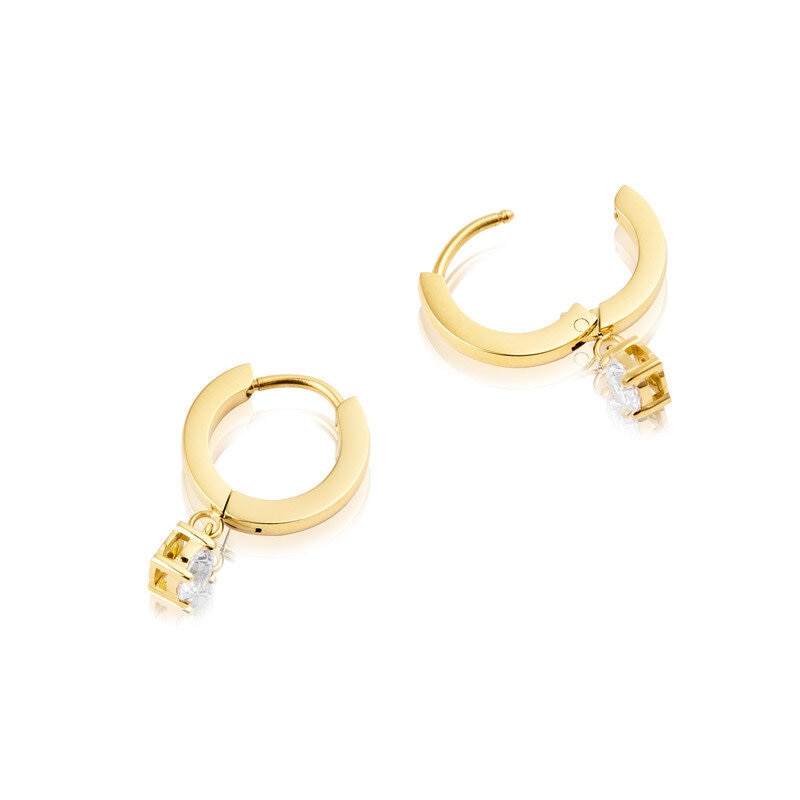Jolie Gold Hoop - White