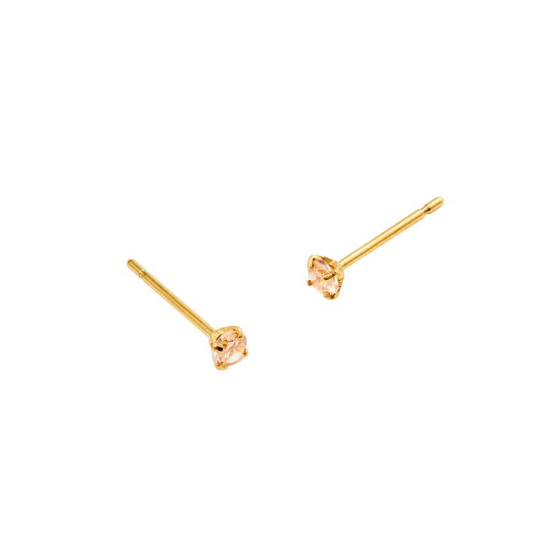 Jolie Gold Small Stud - Champagne