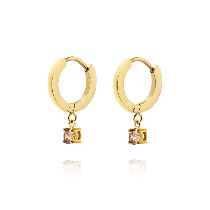 Jolie Gold Hoop - Coffee
