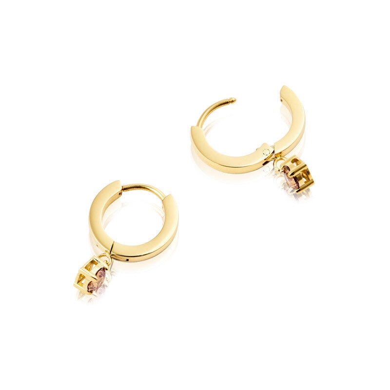 Jolie Gold Hoop - Coffee