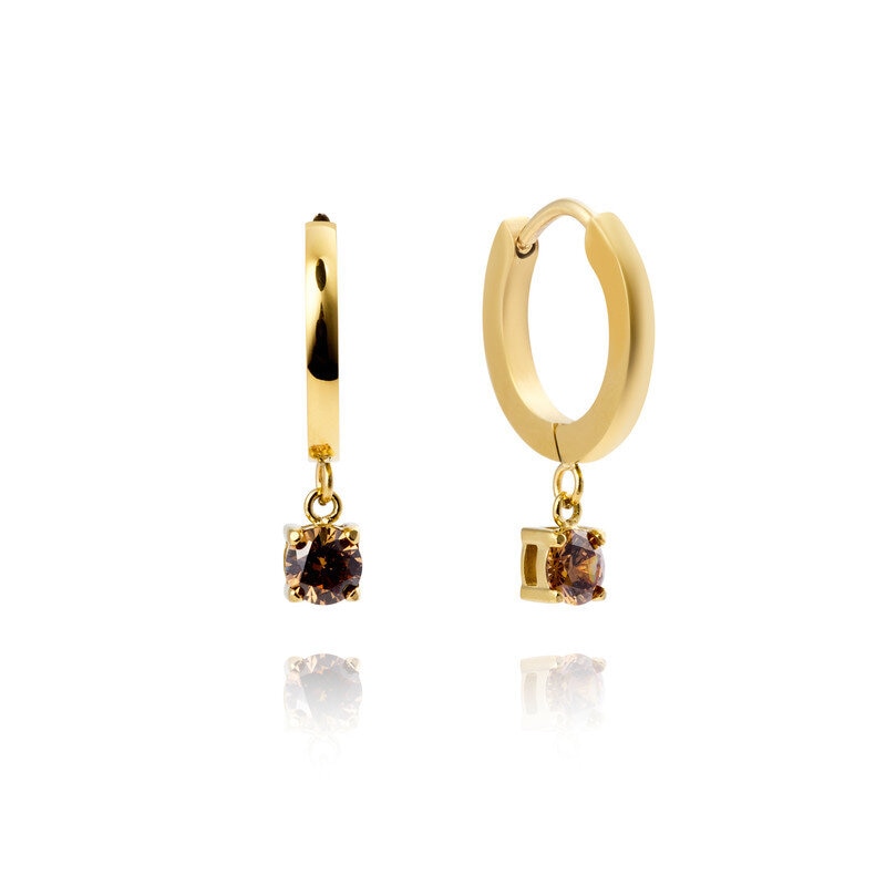 Jolie Gold Hoop - Coffee