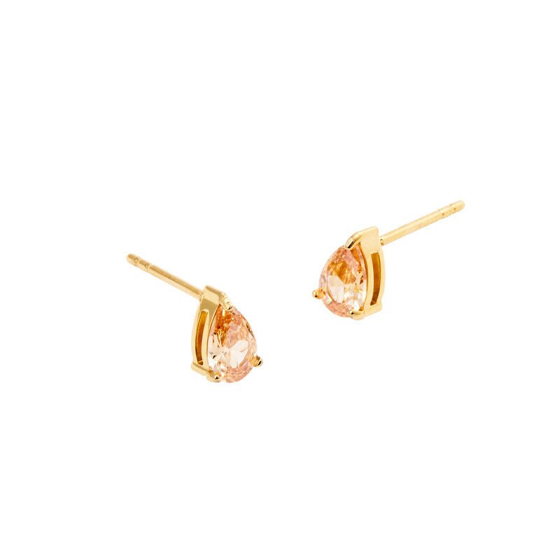 Belle Gold Medium Studs - Champagne