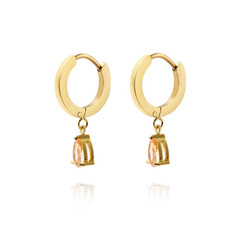 Belle Gold Hoops - Champagne