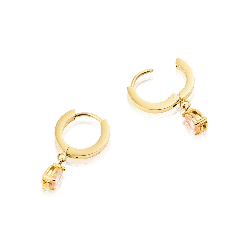 Belle Gold Hoops - Champagne