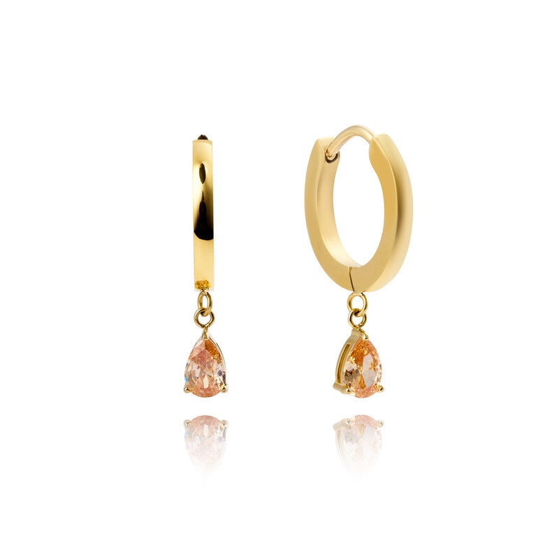 Belle Gold Hoops - Champagne