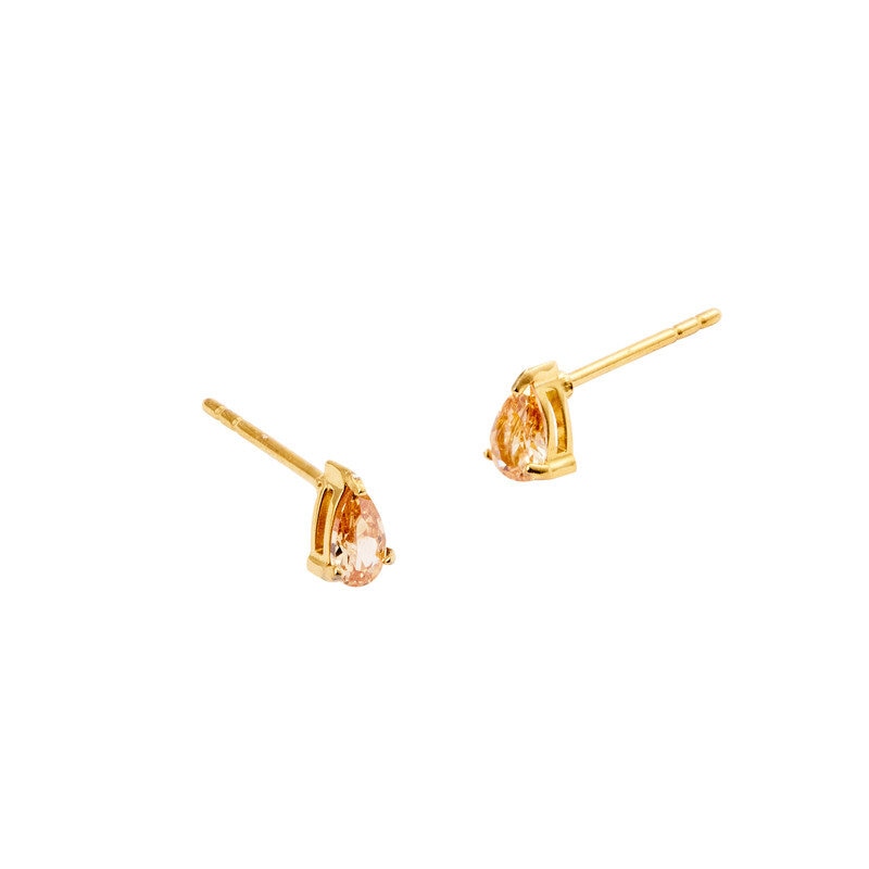 Belle Gold Small Studs - Champagne