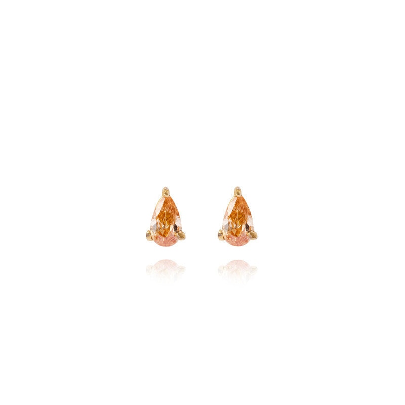 Belle Gold Small Studs - Champagne