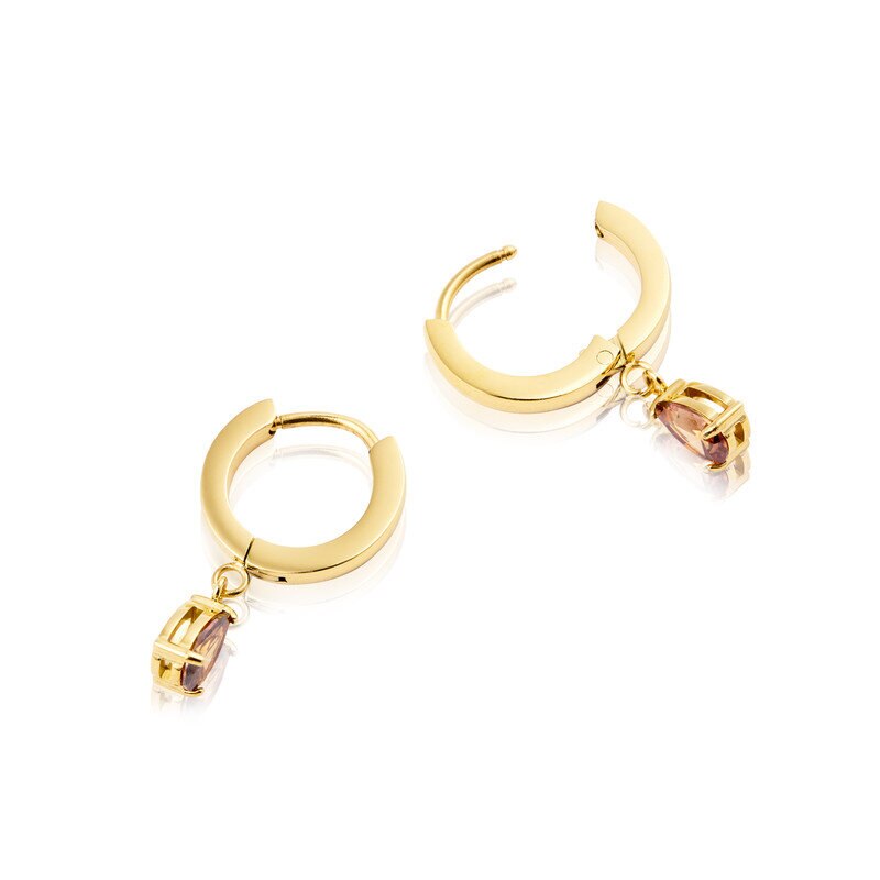 Belle Gold Hoops - Coffee