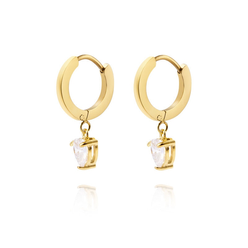 Bonne Gold Hoops - white
