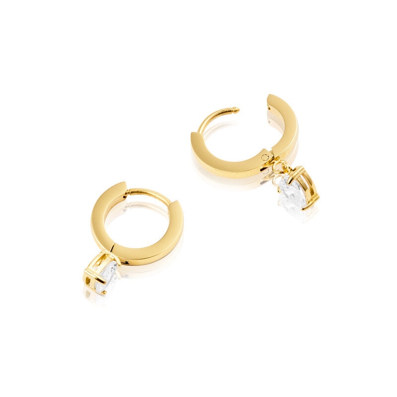 Bonne Gold Hoops - white