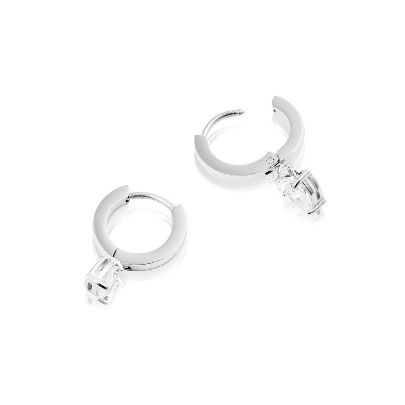 Bonne Silver Hoops - white