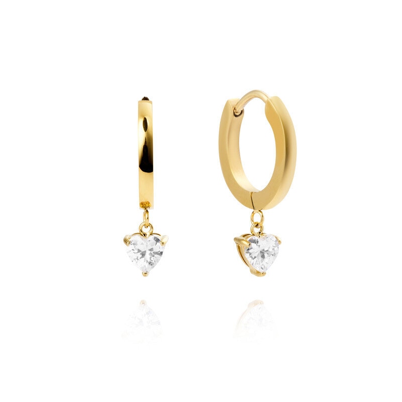 Bonne Gold Hoops - white